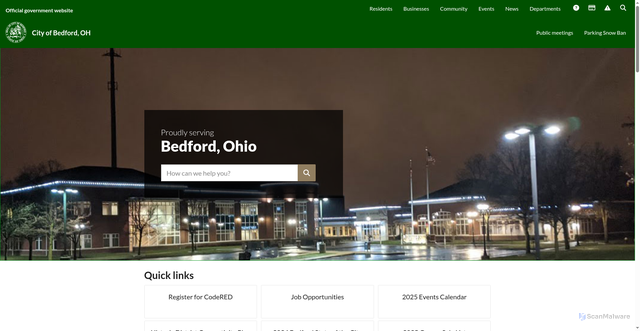 Security scan screenshot of https://bedfordoh.gov/