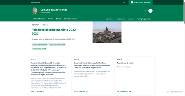 Security scan screenshot of https://www.comune.montelongo.cb.it