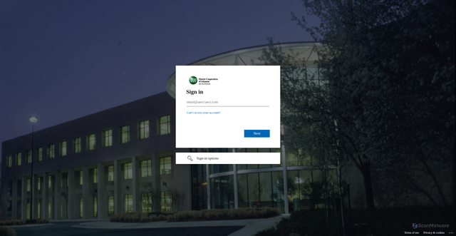 Security scan screenshot of https://ecark-my.sharepoint.com