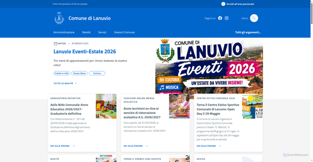 Security scan screenshot of https://www.comune.lanuvio.rm.it