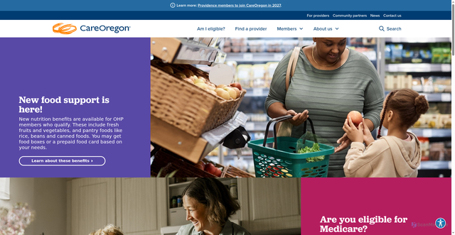 Security scan screenshot of https://www.careoregon.org