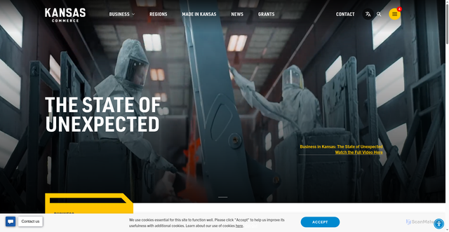 Security scan screenshot of https://www.kansascommerce.gov/