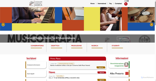 Security scan screenshot of https://www.conservatoriocagliari.it