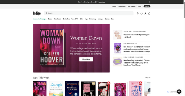 Security scan screenshot of https://www.indigo.ca