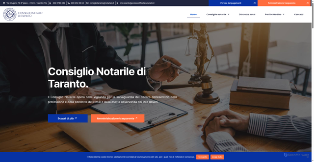 Security scan screenshot of https://consiglionotariletaranto.it/