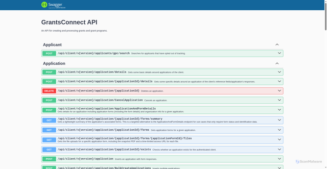 Security scan screenshot of https://api-secure.yourcausegrants.com