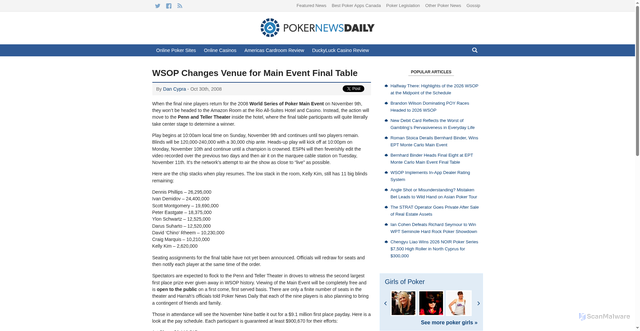 Security scan screenshot of https://www.pokernewsdaily.com/wsop-changes-venue-for-main-event-final-table-618/