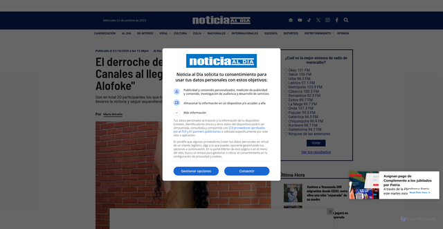 Security scan screenshot of https://noticialdia.com/entretenimiento/el-derroche-de-sensualidad-de-diosa-canales-al-llegar-a-la-casa-de-alofoke/