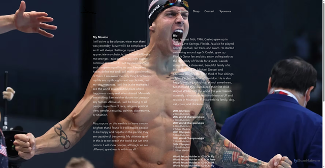 Security scan screenshot of https://www.caelebdressel.com/about-caeleb