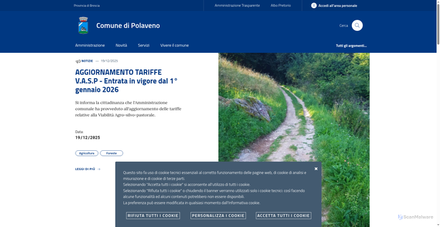 Security scan screenshot of https://www.comune.polaveno.bs.it/