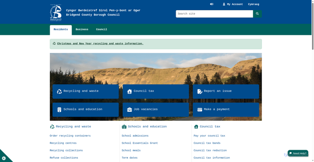 Security scan screenshot of https://www.bridgend.gov.uk/residents/
