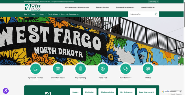 Security scan screenshot of https://westfargond.gov/