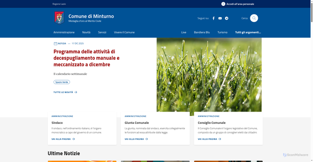 Security scan screenshot of https://comune.minturno.lt.it/