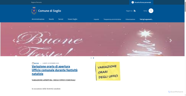 Security scan screenshot of https://www.comune.soglio.at.it/