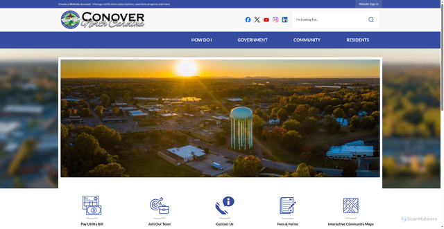Security scan screenshot of https://conovernc.gov/