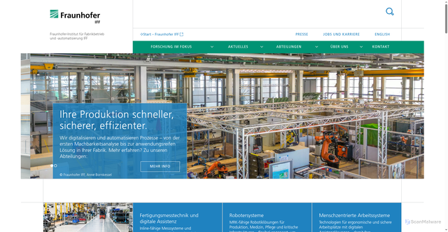 Security scan screenshot of https://www.iff.fraunhofer.de/