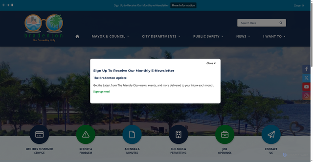 Security scan screenshot of https://cityofbradenton.com/