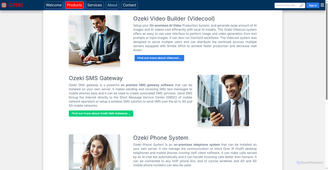 Security scan screenshot of https://ozeki.hu