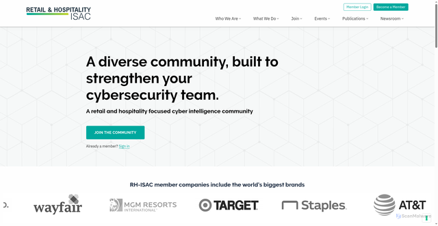 Security scan screenshot of https://rhisac.org
