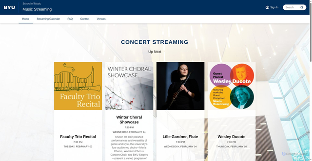 Security scan screenshot of https://musicstreaming.byu.edu/