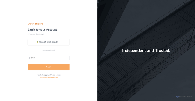 Security scan screenshot of https://drawbridgeplatform.com