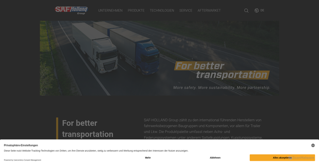 Security scan screenshot of https://safholland.de