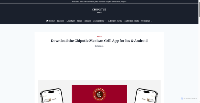 Security scan screenshot of https://thechipotlesmenu.com/chipotle-app/