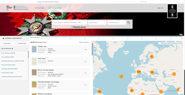 Security scan screenshot of https://www.leonore.archives-nationales.culture.gouv.fr