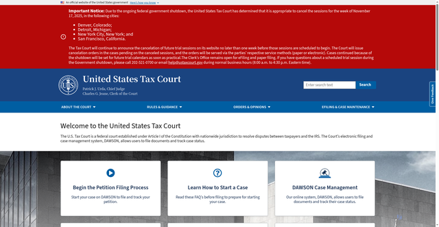 Security scan screenshot of https://ustaxcourt.gov/