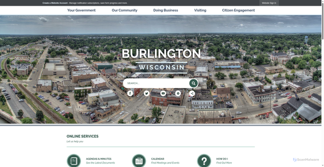 Security scan screenshot of https://burlington-wi.gov/