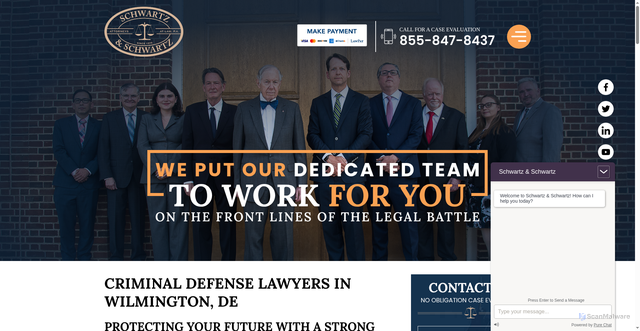 Security scan screenshot of https://www.schwartzandschwartz.com/wilmington/criminal-defense/