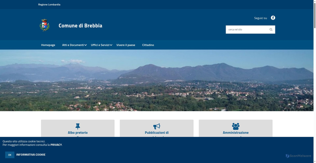 Security scan screenshot of https://www.comune.brebbia.va.it/hh/index.php