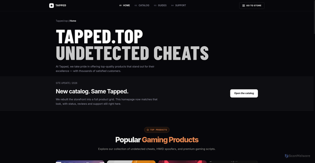 Security scan screenshot of https://tapped.top