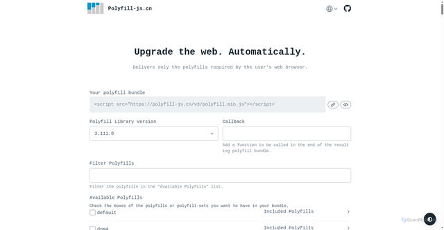 Security scan screenshot of https://polyfill-js.cn