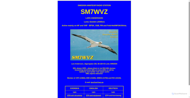 Security scan screenshot of https://sm7wvz.se
