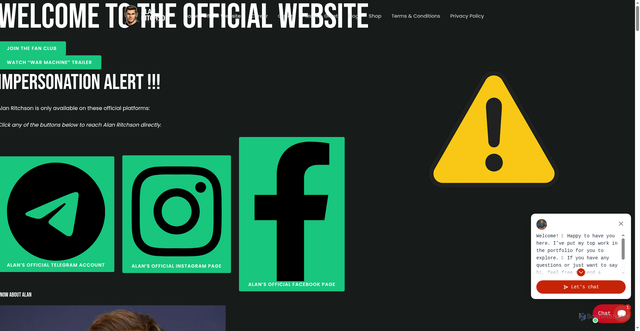 Security scan screenshot of https://alanritchson.me/