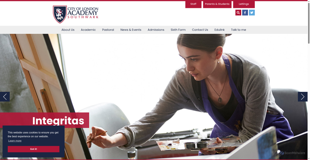 Security scan screenshot of https://www.cityacademy.co.uk/
