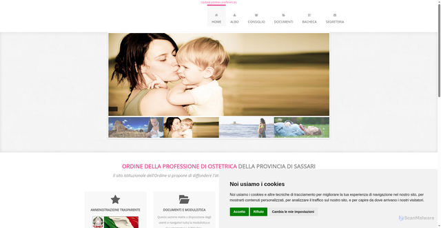 Security scan screenshot of https://www.ostetrichesassari.it/
