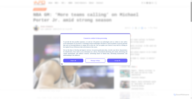 Security scan screenshot of https://ahnfiredigital.com/nba/brooklyn-nets/nba-gm-more-teams-calling-on-michael-porter-jr-amid-strong-season/