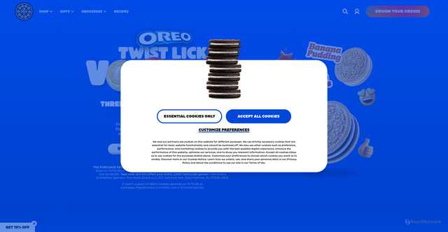 Security scan screenshot of https://www.oreo.com