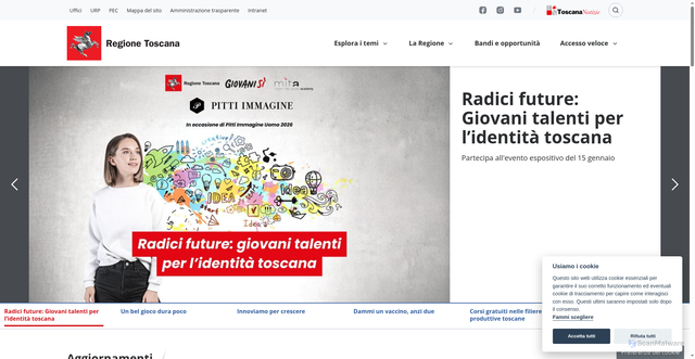 Security scan screenshot of https://www.regione.toscana.it/