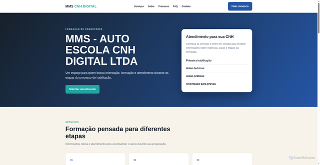 Security scan screenshot of https://autoescolacnhdigital.vercel.app
