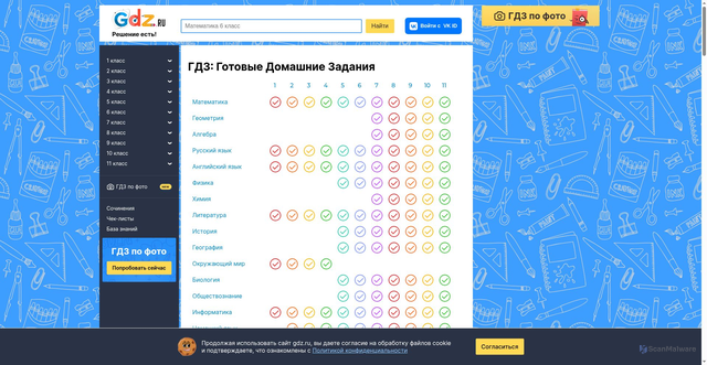 Security scan screenshot of https://gdz.ru