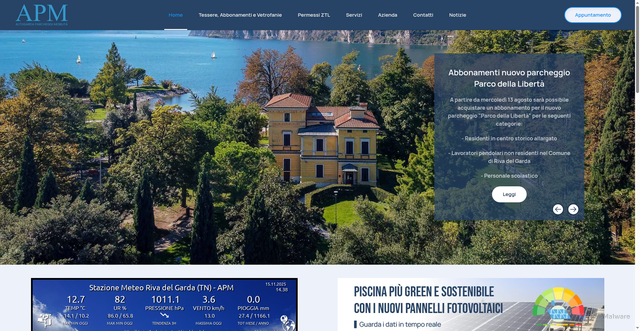 Security scan screenshot of https://www.altogarda-parcheggi.it/