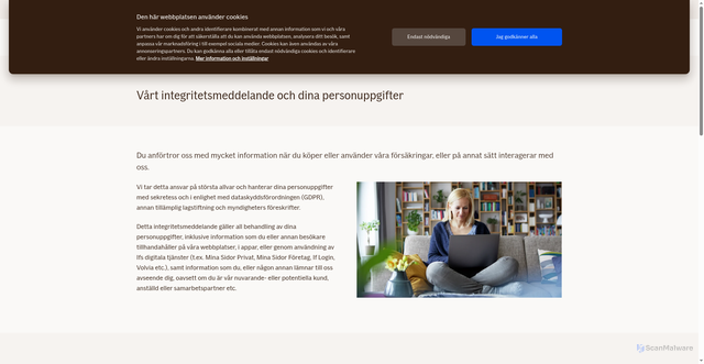 Security scan screenshot of https://www.if.se/om-webbplatsen/hantering-av-personuppgifter