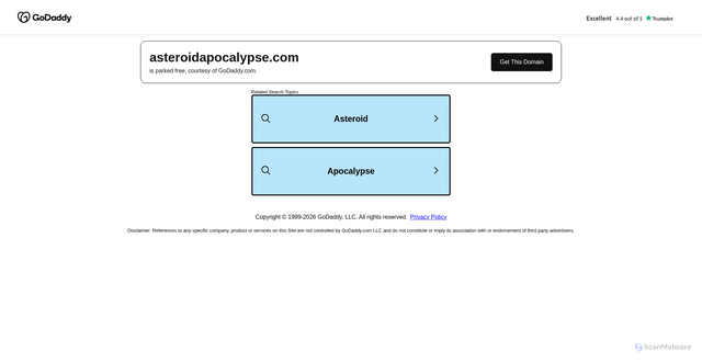 Security scan screenshot of https://asteroidapocalypse.com