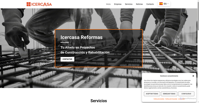 Security scan screenshot of https://icercasa.es/