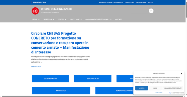 Security scan screenshot of https://caserta.ordingegneri.it/
