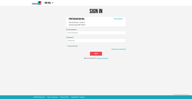 Security scan screenshot of https://members.stretchlab.com
