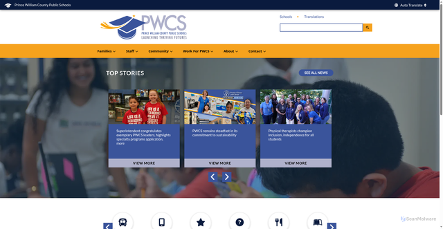 Security scan screenshot of https://www.pwcs.edu/